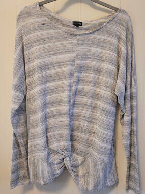Buckle Black Beige and White Stripped Long Sleeve Shirt Size Small